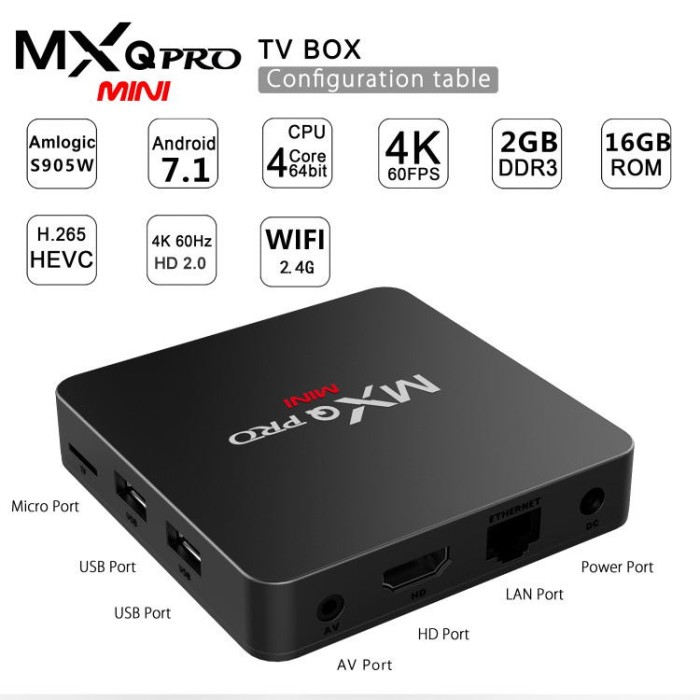 Tv Box - Mxq Pro Android 11.1 4K - Wifi 5G - 1Gb Ram - 8Gb Rom