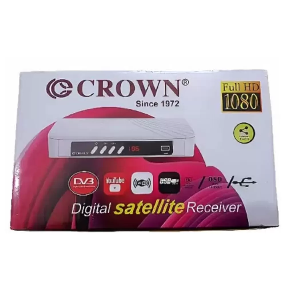Crown H&amp;D Digital Full HD DVB-S2 Free-To-Air MPEG-4 Set top Box with Mobile Cast
