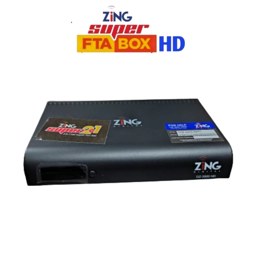 Zing Super FTA Box HD 300+ FTA Channels for 4 Years with FREE HDMI Cable