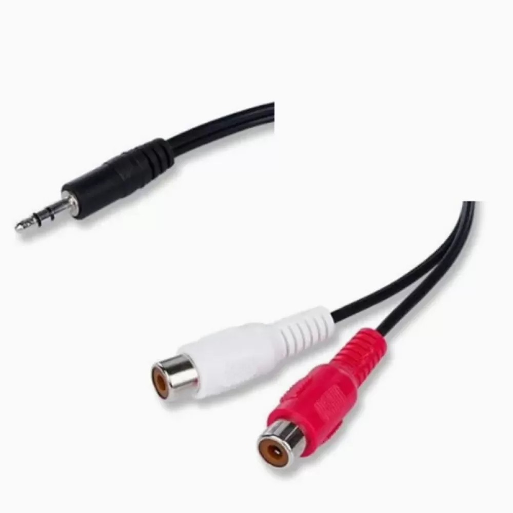 3.5mm Female Stereo to 2RCA Male Cable - 1M