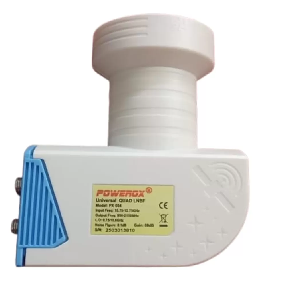 Powerox PX-004 (NEW) Quad Universal LNB – 4K-Ready, Waterproof, Multi-DTH Compatible