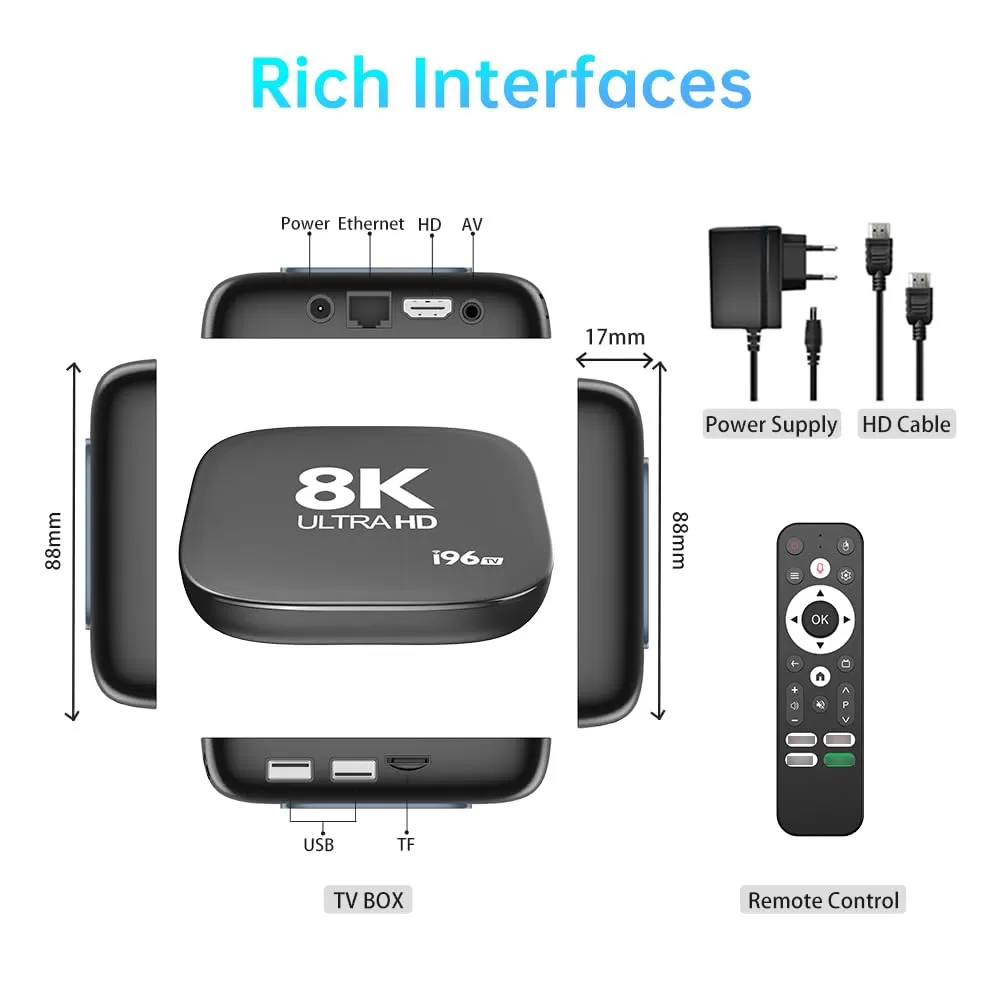 i96 Smart 8K Ultra HD Android TV Box S – Ultimate Entertainment Hub