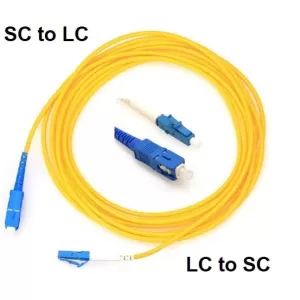 3m (9ft) SC to LC UPC Connector Simplex, Singlemode, G.657.A Fiber Optic Patch Adapter Cable